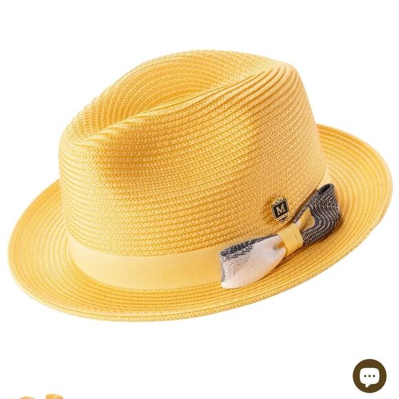 MONTIQUE MEN'S CANARY WAVE PATTERN FEDORA HAT. H2513 - Picture 2 of 3